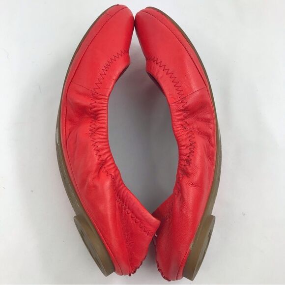 Lucky Brand Emmie Red Leather Elastic Side Ballet Flats - Picture 4 of 15